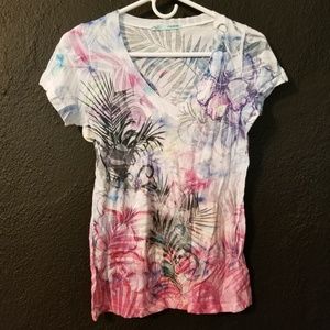 Colorful tropical pattern shirt